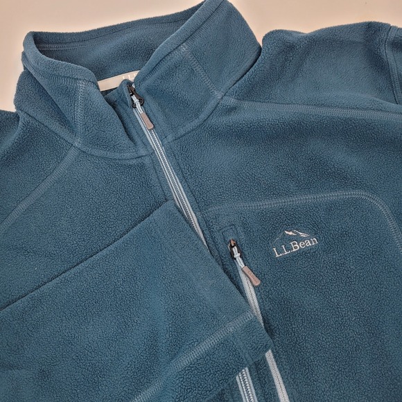 LL Bean Mens Full Zip‎ Fleece Jacket Mens Size 2xlt XXLT Teal - Picture 1 of 5